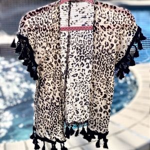 Baby girl swim cover up - leopard